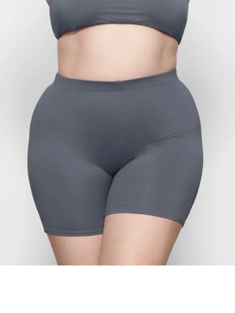 NWOT SKIMS Swim Mid-Waist Shorts in gunmetal 4X